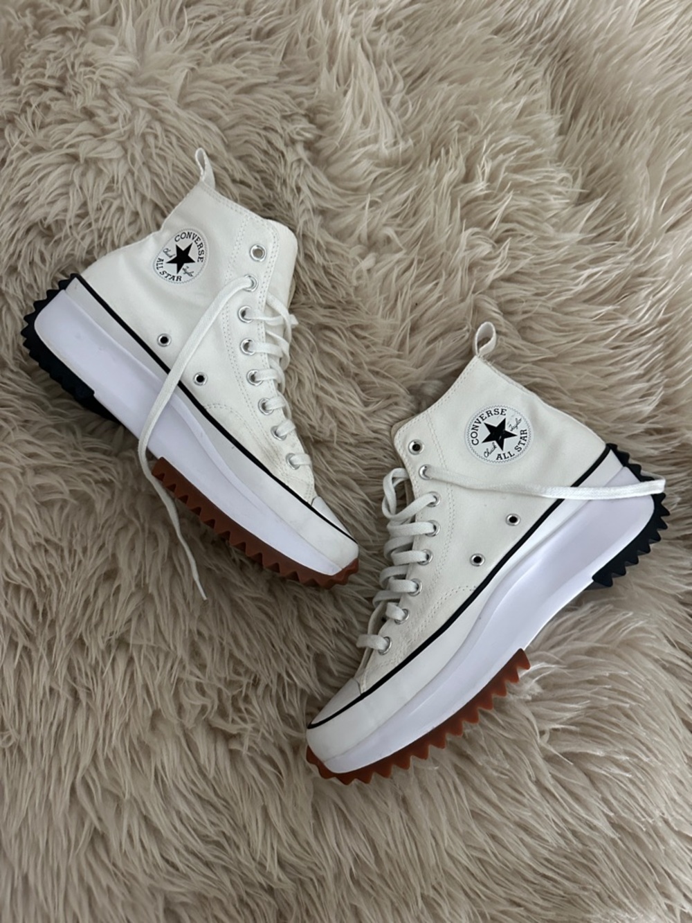 Converse White High-Top Chunky Platform Sneakers